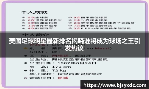 美图足球明星最新排名揭晓谁将成为球场之王引发热议